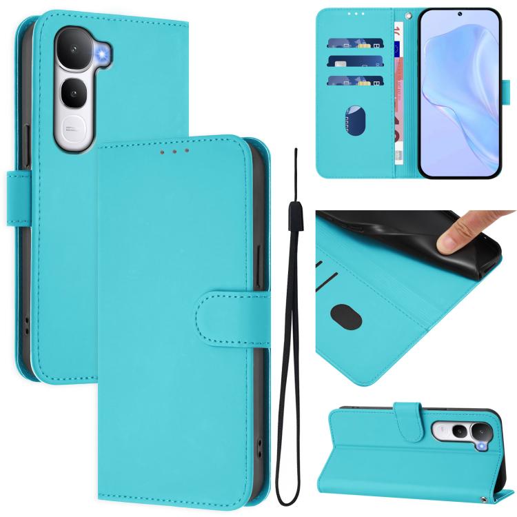 Skin Feel Solid Color Leather Phone Case with Lanyard, For vivo V60 Lite 5G Global, For vivo Y400 5G Global, For vivo V60 5G Global