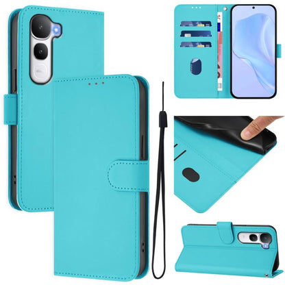 Skin Feel Solid Color Leather Phone Case with Lanyard, For vivo V60 Lite 5G Global, For vivo Y400 5G Global, For vivo V60 5G Global