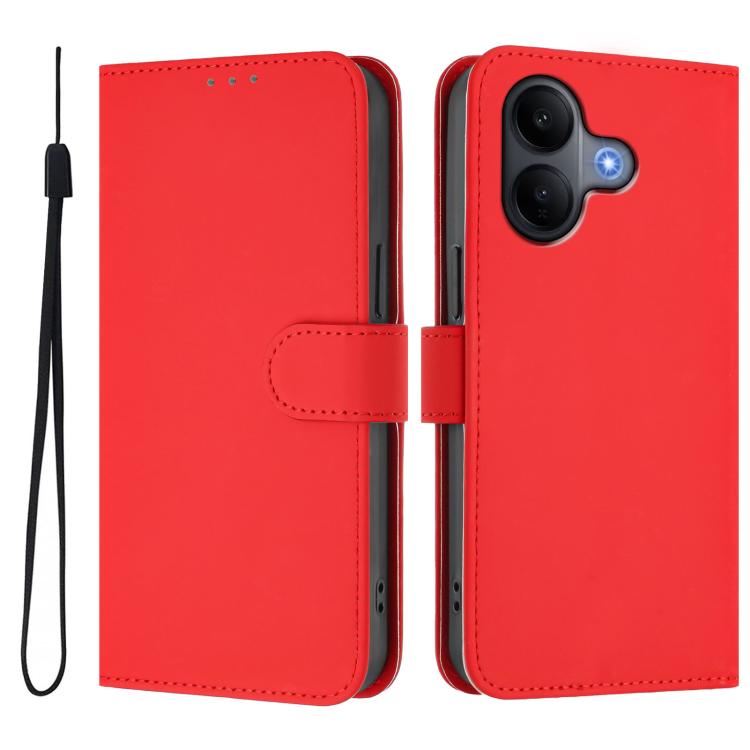Skin Feel Solid Color Leather Phone Case with Lanyard, For vivo V60 Lite 5G Global, For vivo Y400 5G Global, For vivo V60 5G Global