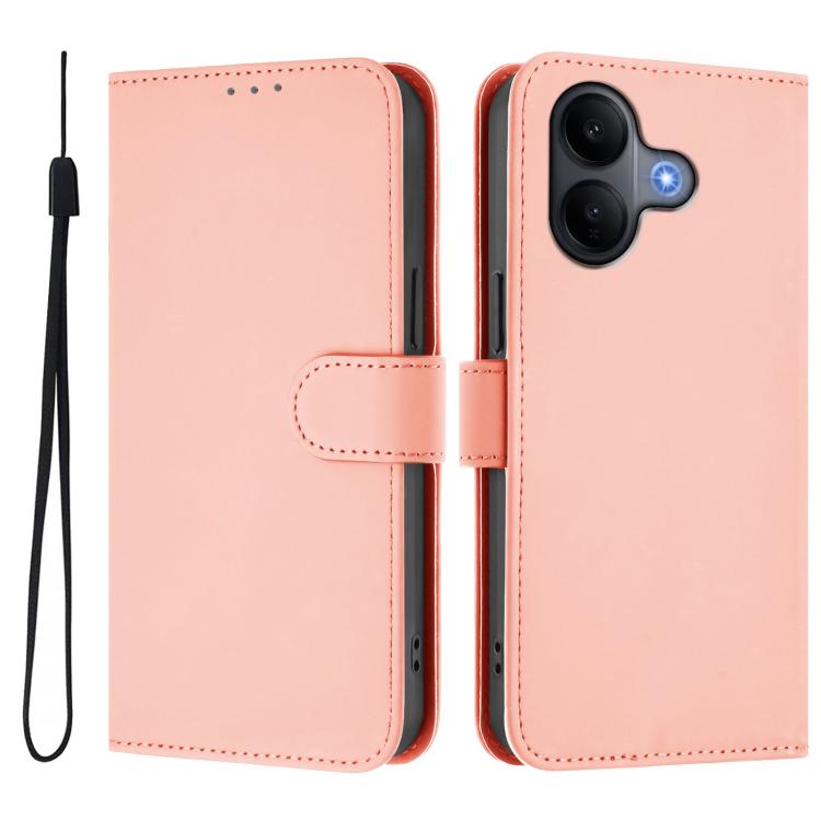 Skin Feel Solid Color Leather Phone Case with Lanyard, For vivo V60 Lite 5G Global, For vivo Y400 5G Global, For vivo V60 5G Global