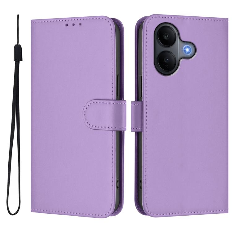 Skin Feel Solid Color Leather Phone Case with Lanyard, For vivo V60 Lite 5G Global, For vivo Y400 5G Global, For vivo V60 5G Global