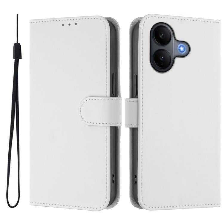 Skin Feel Solid Color Leather Phone Case with Lanyard, For vivo V60 Lite 5G Global, For vivo Y400 5G Global, For vivo V60 5G Global