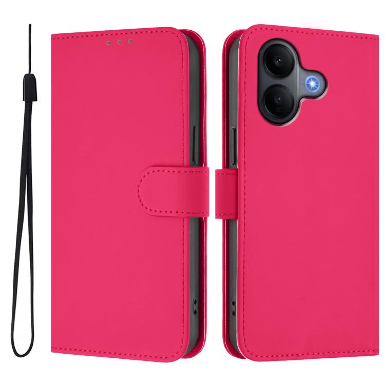 Skin Feel Solid Color Leather Phone Case with Lanyard, For vivo V60 Lite 5G Global, For vivo Y400 5G Global, For vivo V60 5G Global