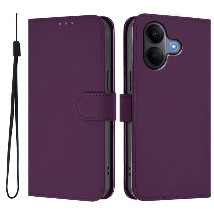 Skin Feel Solid Color Leather Phone Case with Lanyard, For vivo V60 Lite 5G Global, For vivo Y400 5G Global, For vivo V60 5G Global