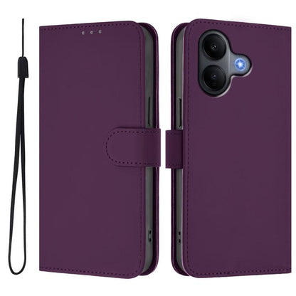 Skin Feel Solid Color Leather Phone Case with Lanyard, For vivo V60 Lite 5G Global, For vivo Y400 5G Global, For vivo V60 5G Global
