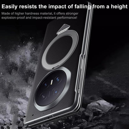 Black leather phone case with dual magnetic ring holder and reinforced edges
