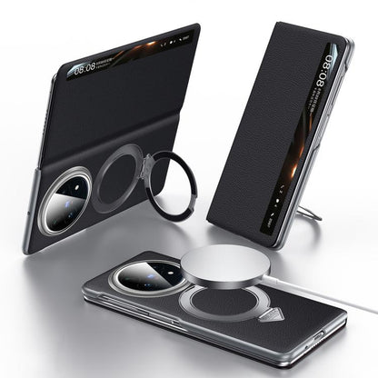 SULADA Smart View Window MagSafe Magnetic Holder Leather Phone Case, For vivo X Fold6 5G, For vivo X Fold5