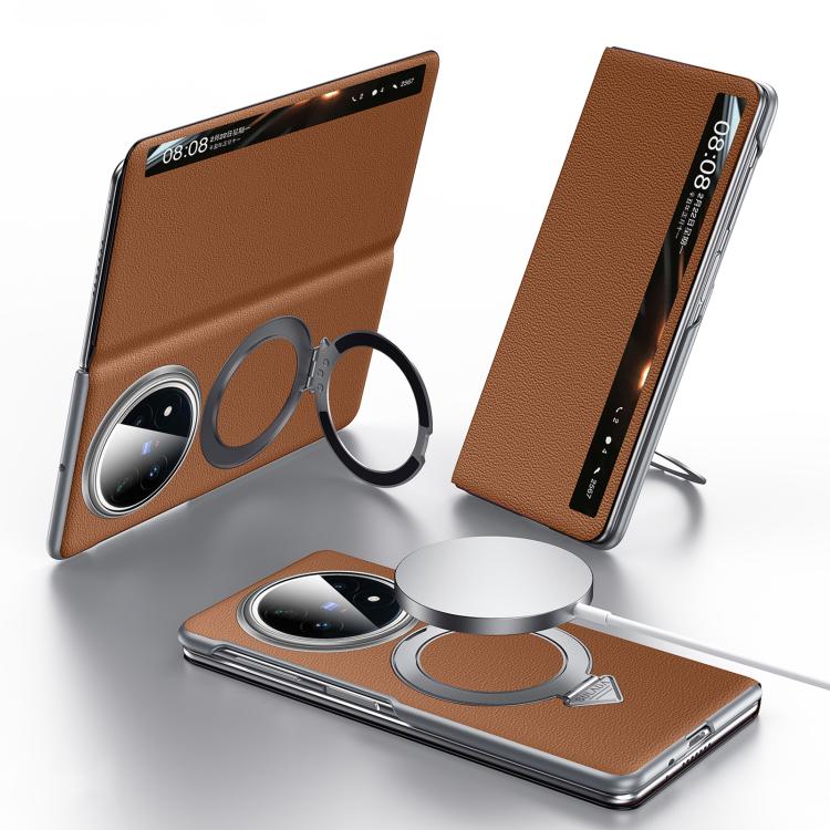 SULADA Smart View Window MagSafe Magnetic Holder Leather Phone Case, For vivo X Fold6 5G, For vivo X Fold5