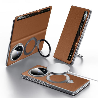 SULADA Smart View Window MagSafe Magnetic Holder Leather Phone Case, For vivo X Fold6 5G, For vivo X Fold5