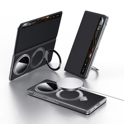 SULADA Smart View Window MagSafe Magnetic Holder Leather Phone Case, For vivo X Fold6 5G, For vivo X Fold5