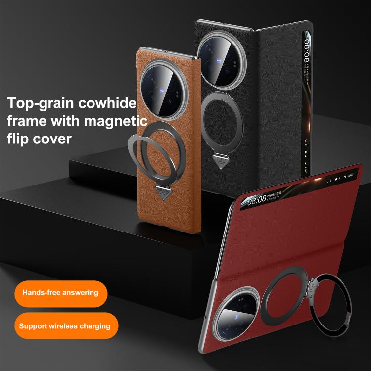 SULADA Smart View Window MagSafe Magnetic Holder Leather Phone Case, For vivo X Fold6 5G, For vivo X Fold5