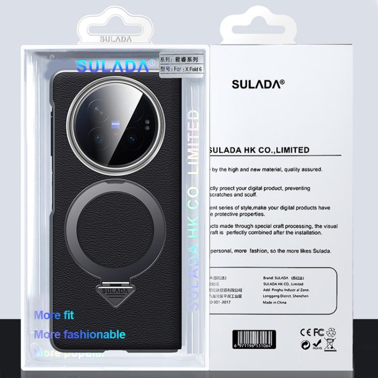 SULADA Smart View Window MagSafe Magnetic Holder Leather Phone Case, For vivo X Fold6 5G, For vivo X Fold5