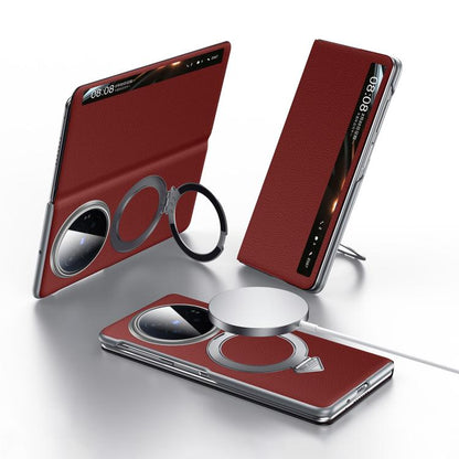 SULADA Smart View Window MagSafe Magnetic Holder Leather Phone Case, For vivo X Fold6 5G, For vivo X Fold5