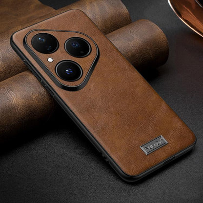 SULADA Shockproof TPU Hybrid Handmade Leather Precise Hole Phone Case, For Huawei Pura X View, For Huawei Pura 90 Pro Max 5G, For Huawei Pura 90 Pro 5G, For Huawei Nova 15 Ultra, For Huawei Nova 15 Pro, For Huawei Nova 15, For Huawei Mate 80 RS Ultimat...