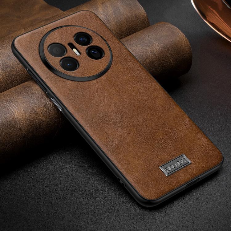 SULADA Shockproof TPU Hybrid Handmade Leather Precise Hole Phone Case, For Huawei Pura X View, For Huawei Pura 90 Pro Max 5G, For Huawei Pura 90 Pro 5G, For Huawei Nova 15 Ultra, For Huawei Nova 15 Pro, For Huawei Nova 15, For Huawei Mate 80 RS Ultimat...