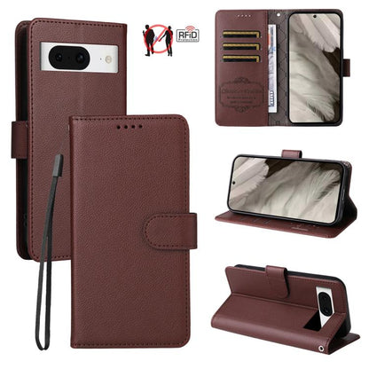 Litchi Texture RFID Blocking 3-Card Wallet Leather Phone Case, For Google Pixel 11a, For Google Pixel 11 Pro XL, For Google Pixel 11 / Pixel 11 Pro, For Google Pixel 10a, For Google Pixel 9 Pro XL / 10 Pro XL, For Google Pixel 9 / 9 Pro / 10 / 10 Pro  ...