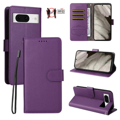 Litchi Texture RFID Blocking 3-Card Wallet Leather Phone Case, For Google Pixel 11a, For Google Pixel 11 Pro XL, For Google Pixel 11 / Pixel 11 Pro, For Google Pixel 10a, For Google Pixel 9 Pro XL / 10 Pro XL, For Google Pixel 9 / 9 Pro / 10 / 10 Pro  ...