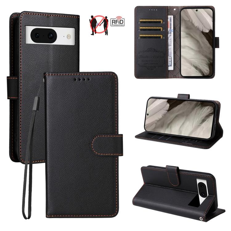 Litchi Texture RFID Blocking 3-Card Wallet Leather Phone Case, For Google Pixel 11a, For Google Pixel 11 Pro XL, For Google Pixel 11 / Pixel 11 Pro, For Google Pixel 10a, For Google Pixel 9 Pro XL / 10 Pro XL, For Google Pixel 9 / 9 Pro / 10 / 10 Pro  ...