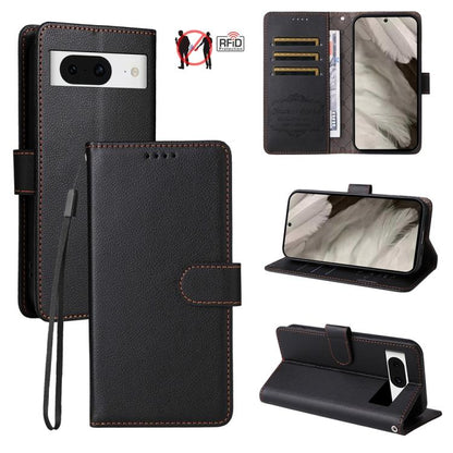 Litchi Texture RFID Blocking 3-Card Wallet Leather Phone Case, For Google Pixel 11a, For Google Pixel 11 Pro XL, For Google Pixel 11 / Pixel 11 Pro, For Google Pixel 10a, For Google Pixel 9 Pro XL / 10 Pro XL, For Google Pixel 9 / 9 Pro / 10 / 10 Pro  ...