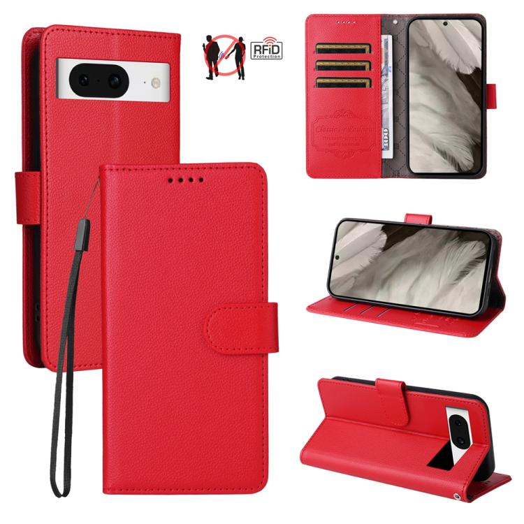 Litchi Texture RFID Blocking 3-Card Wallet Leather Phone Case, For Google Pixel 11a, For Google Pixel 11 Pro XL, For Google Pixel 11 / Pixel 11 Pro, For Google Pixel 10a, For Google Pixel 9 Pro XL / 10 Pro XL, For Google Pixel 9 / 9 Pro / 10 / 10 Pro  ...