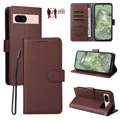 Litchi Texture RFID Blocking 3-Card Wallet Leather Phone Case, For Google Pixel 11a, For Google Pixel 11 Pro XL, For Google Pixel 11 / Pixel 11 Pro, For Google Pixel 10a, For Google Pixel 9 Pro XL / 10 Pro XL, For Google Pixel 9 / 9 Pro / 10 / 10 Pro  ...