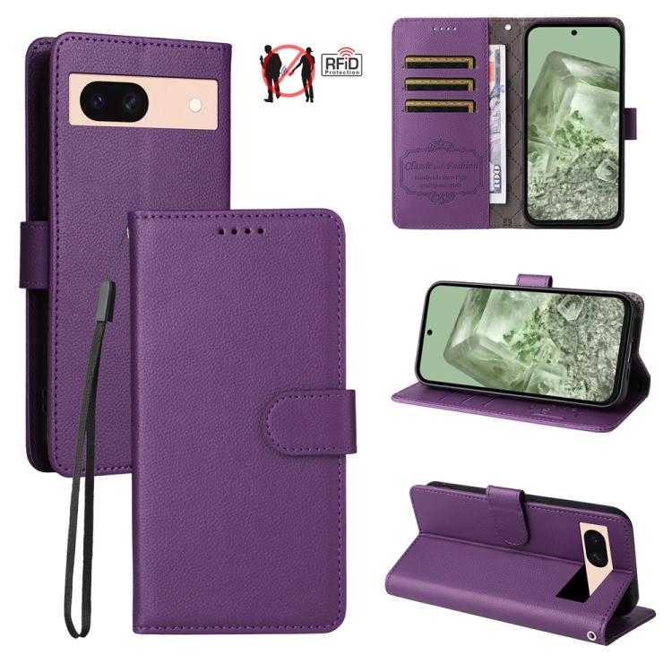 Litchi Texture RFID Blocking 3-Card Wallet Leather Phone Case, For Google Pixel 11a, For Google Pixel 11 Pro XL, For Google Pixel 11 / Pixel 11 Pro, For Google Pixel 10a, For Google Pixel 9 Pro XL / 10 Pro XL, For Google Pixel 9 / 9 Pro / 10 / 10 Pro  ...