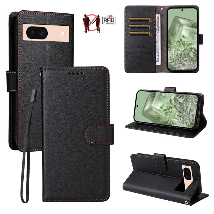 Litchi Texture RFID Blocking 3-Card Wallet Leather Phone Case, For Google Pixel 11a, For Google Pixel 11 Pro XL, For Google Pixel 11 / Pixel 11 Pro, For Google Pixel 10a, For Google Pixel 9 Pro XL / 10 Pro XL, For Google Pixel 9 / 9 Pro / 10 / 10 Pro  ...