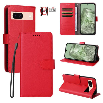 Litchi Texture RFID Blocking 3-Card Wallet Leather Phone Case, For Google Pixel 11a, For Google Pixel 11 Pro XL, For Google Pixel 11 / Pixel 11 Pro, For Google Pixel 10a, For Google Pixel 9 Pro XL / 10 Pro XL, For Google Pixel 9 / 9 Pro / 10 / 10 Pro  ...