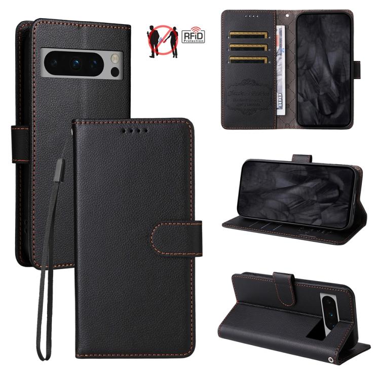 Litchi Texture RFID Blocking 3-Card Wallet Leather Phone Case, For Google Pixel 11a, For Google Pixel 11 Pro XL, For Google Pixel 11 / Pixel 11 Pro, For Google Pixel 10a, For Google Pixel 9 Pro XL / 10 Pro XL, For Google Pixel 9 / 9 Pro / 10 / 10 Pro  ...