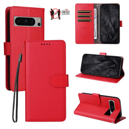 Litchi Texture RFID Blocking 3-Card Wallet Leather Phone Case, For Google Pixel 11a, For Google Pixel 11 Pro XL, For Google Pixel 11 / Pixel 11 Pro, For Google Pixel 10a, For Google Pixel 9 Pro XL / 10 Pro XL, For Google Pixel 9 / 9 Pro / 10 / 10 Pro  ...