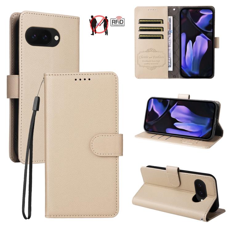 Litchi Texture RFID Blocking 3-Card Wallet Leather Phone Case, For Google Pixel 11a, For Google Pixel 11 Pro XL, For Google Pixel 11 / Pixel 11 Pro, For Google Pixel 10a, For Google Pixel 9 Pro XL / 10 Pro XL, For Google Pixel 9 / 9 Pro / 10 / 10 Pro  ...