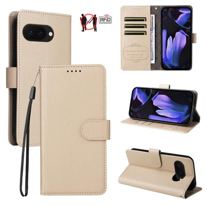 Litchi Texture RFID Blocking 3-Card Wallet Leather Phone Case, For Google Pixel 11a, For Google Pixel 11 Pro XL, For Google Pixel 11 / Pixel 11 Pro, For Google Pixel 10a, For Google Pixel 9 Pro XL / 10 Pro XL, For Google Pixel 9 / 9 Pro / 10 / 10 Pro  ...