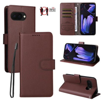 Litchi Texture RFID Blocking 3-Card Wallet Leather Phone Case, For Google Pixel 11a, For Google Pixel 11 Pro XL, For Google Pixel 11 / Pixel 11 Pro, For Google Pixel 10a, For Google Pixel 9 Pro XL / 10 Pro XL, For Google Pixel 9 / 9 Pro / 10 / 10 Pro  ...