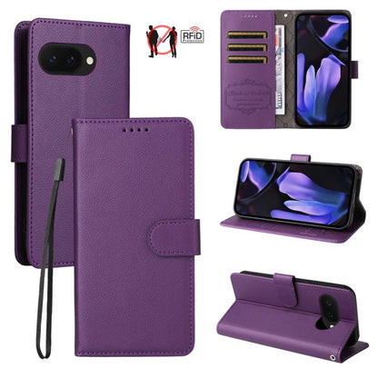 Litchi Texture RFID Blocking 3-Card Wallet Leather Phone Case, For Google Pixel 11a, For Google Pixel 11 Pro XL, For Google Pixel 11 / Pixel 11 Pro, For Google Pixel 10a, For Google Pixel 9 Pro XL / 10 Pro XL, For Google Pixel 9 / 9 Pro / 10 / 10 Pro  ...