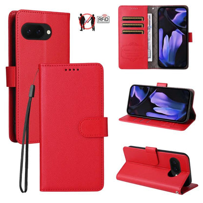 Litchi Texture RFID Blocking 3-Card Wallet Leather Phone Case, For Google Pixel 11a, For Google Pixel 11 Pro XL, For Google Pixel 11 / Pixel 11 Pro, For Google Pixel 10a, For Google Pixel 9 Pro XL / 10 Pro XL, For Google Pixel 9 / 9 Pro / 10 / 10 Pro  ...