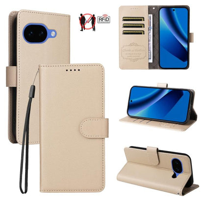 Litchi Texture RFID Blocking 3-Card Wallet Leather Phone Case, For Google Pixel 11a, For Google Pixel 11 Pro XL, For Google Pixel 11 / Pixel 11 Pro, For Google Pixel 10a, For Google Pixel 9 Pro XL / 10 Pro XL, For Google Pixel 9 / 9 Pro / 10 / 10 Pro  ...