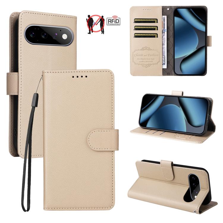 Litchi Texture RFID Blocking 3-Card Wallet Leather Phone Case, For Google Pixel 11a, For Google Pixel 11 Pro XL, For Google Pixel 11 / Pixel 11 Pro, For Google Pixel 10a, For Google Pixel 9 Pro XL / 10 Pro XL, For Google Pixel 9 / 9 Pro / 10 / 10 Pro  ...