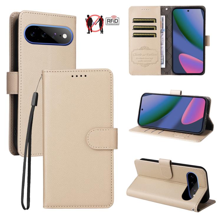 Litchi Texture RFID Blocking 3-Card Wallet Leather Phone Case, For Google Pixel 11a, For Google Pixel 11 Pro XL, For Google Pixel 11 / Pixel 11 Pro, For Google Pixel 10a, For Google Pixel 9 Pro XL / 10 Pro XL, For Google Pixel 9 / 9 Pro / 10 / 10 Pro  ...