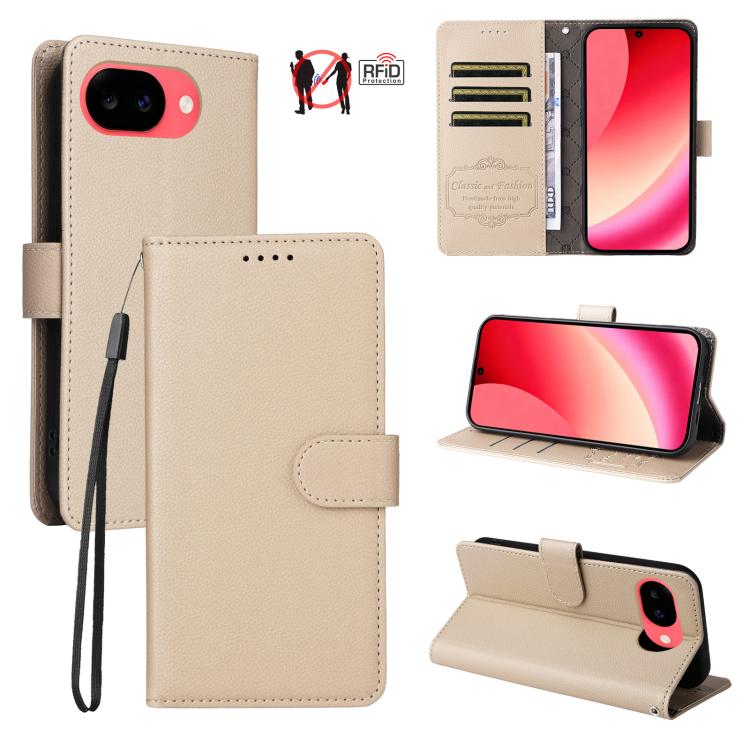 Litchi Texture RFID Blocking 3-Card Wallet Leather Phone Case, For Google Pixel 11a, For Google Pixel 11 Pro XL, For Google Pixel 11 / Pixel 11 Pro, For Google Pixel 10a, For Google Pixel 9 Pro XL / 10 Pro XL, For Google Pixel 9 / 9 Pro / 10 / 10 Pro  ...