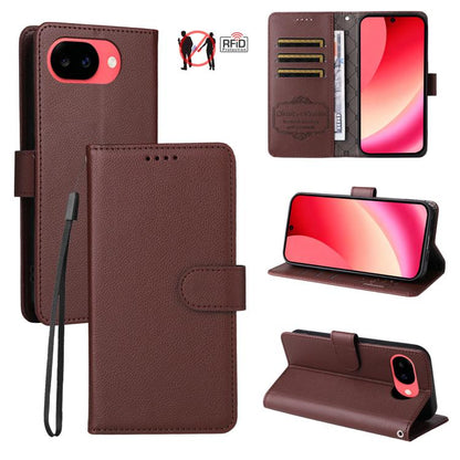 Litchi Texture RFID Blocking 3-Card Wallet Leather Phone Case, For Google Pixel 11a, For Google Pixel 11 Pro XL, For Google Pixel 11 / Pixel 11 Pro, For Google Pixel 10a, For Google Pixel 9 Pro XL / 10 Pro XL, For Google Pixel 9 / 9 Pro / 10 / 10 Pro  ...