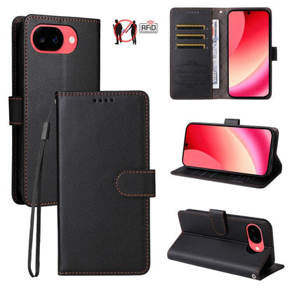 Litchi Texture RFID Blocking 3-Card Wallet Leather Phone Case, For Google Pixel 11a, For Google Pixel 11 Pro XL, For Google Pixel 11 / Pixel 11 Pro, For Google Pixel 10a, For Google Pixel 9 Pro XL / 10 Pro XL, For Google Pixel 9 / 9 Pro / 10 / 10 Pro  ...