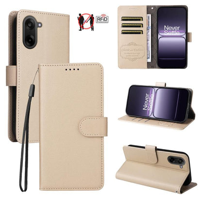 Litchi Texture RFID Blocking 3-Card Wallet Leather Phone Case, For OnePlus Turbo 6V / Turbo 6, For OnePlus Ace 6 / 15R, For OnePlus 15, For OnePlus Nord 5 5G / Ace 5 Ultra, For OnePlus Nord CE5 5G / Ace 5 Racing