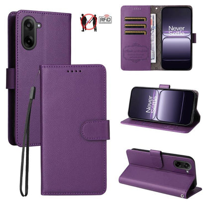 Litchi Texture RFID Blocking 3-Card Wallet Leather Phone Case, For OnePlus Turbo 6V / Turbo 6, For OnePlus Ace 6 / 15R, For OnePlus 15, For OnePlus Nord 5 5G / Ace 5 Ultra, For OnePlus Nord CE5 5G / Ace 5 Racing