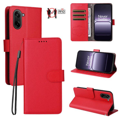 Litchi Texture RFID Blocking 3-Card Wallet Leather Phone Case, For OnePlus Turbo 6V / Turbo 6, For OnePlus Ace 6 / 15R, For OnePlus 15, For OnePlus Nord 5 5G / Ace 5 Ultra, For OnePlus Nord CE5 5G / Ace 5 Racing