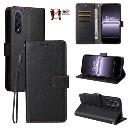 Litchi Texture RFID Blocking 3-Card Wallet Leather Phone Case, For OnePlus Turbo 6V / Turbo 6, For OnePlus Ace 6 / 15R, For OnePlus 15, For OnePlus Nord 5 5G / Ace 5 Ultra, For OnePlus Nord CE5 5G / Ace 5 Racing