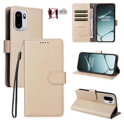 Litchi Texture RFID Blocking 3-Card Wallet Leather Phone Case, For OnePlus Turbo 6V / Turbo 6, For OnePlus Ace 6 / 15R, For OnePlus 15, For OnePlus Nord 5 5G / Ace 5 Ultra, For OnePlus Nord CE5 5G / Ace 5 Racing