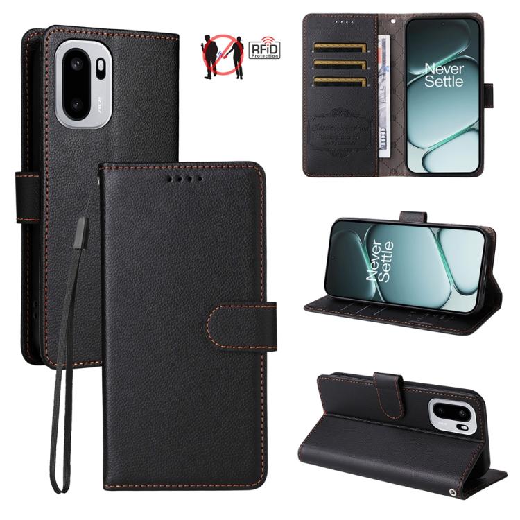 Litchi Texture RFID Blocking 3-Card Wallet Leather Phone Case, For OnePlus Turbo 6V / Turbo 6, For OnePlus Ace 6 / 15R, For OnePlus 15, For OnePlus Nord 5 5G / Ace 5 Ultra, For OnePlus Nord CE5 5G / Ace 5 Racing