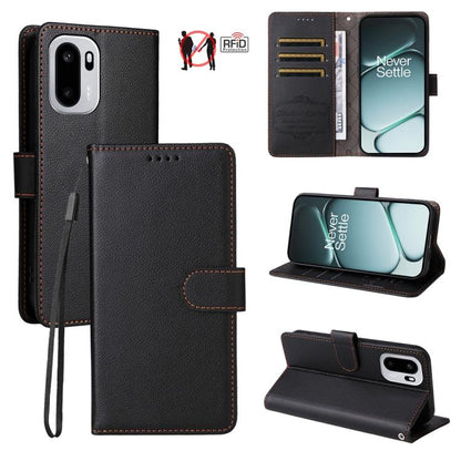 Litchi Texture RFID Blocking 3-Card Wallet Leather Phone Case, For OnePlus Turbo 6V / Turbo 6, For OnePlus Ace 6 / 15R, For OnePlus 15, For OnePlus Nord 5 5G / Ace 5 Ultra, For OnePlus Nord CE5 5G / Ace 5 Racing
