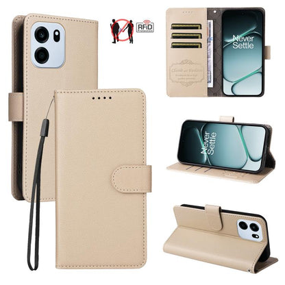 Litchi Texture RFID Blocking 3-Card Wallet Leather Phone Case, For OnePlus Turbo 6V / Turbo 6, For OnePlus Ace 6 / 15R, For OnePlus 15, For OnePlus Nord 5 5G / Ace 5 Ultra, For OnePlus Nord CE5 5G / Ace 5 Racing