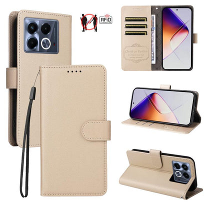 Litchi Texture RFID Blocking 3-Card Wallet Leather Phone Case, For Infinix Smart 20 4G, For Infinix Hot 60 4G / Hot 60i 4G, For Infinix Hot 60 Pro+ 4G, For Infinix Hot 60 Pro 4G, For Infinix Smart 10 Plus 4G, For Infinix Smart 10 4G / Tecno Pop 10     ...